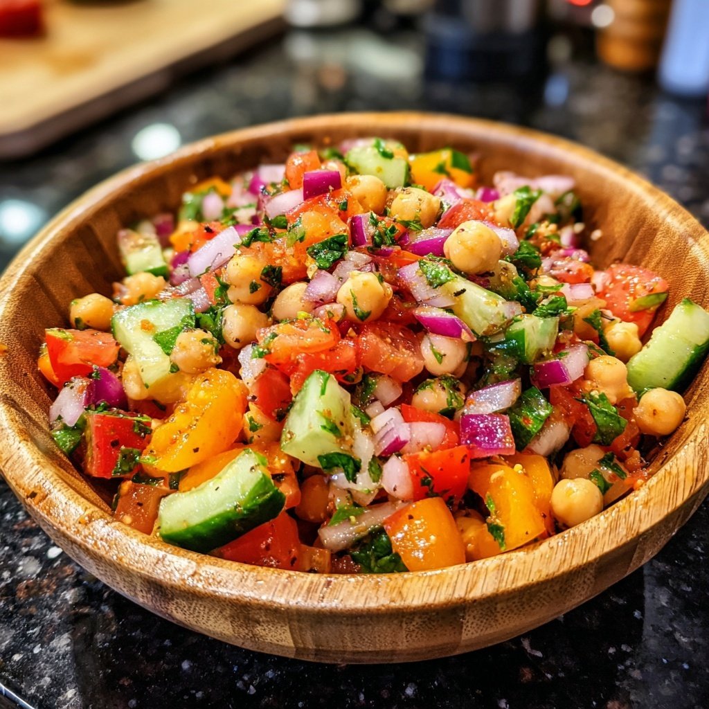 Mediterranean Chickpea And Cucumber Salad