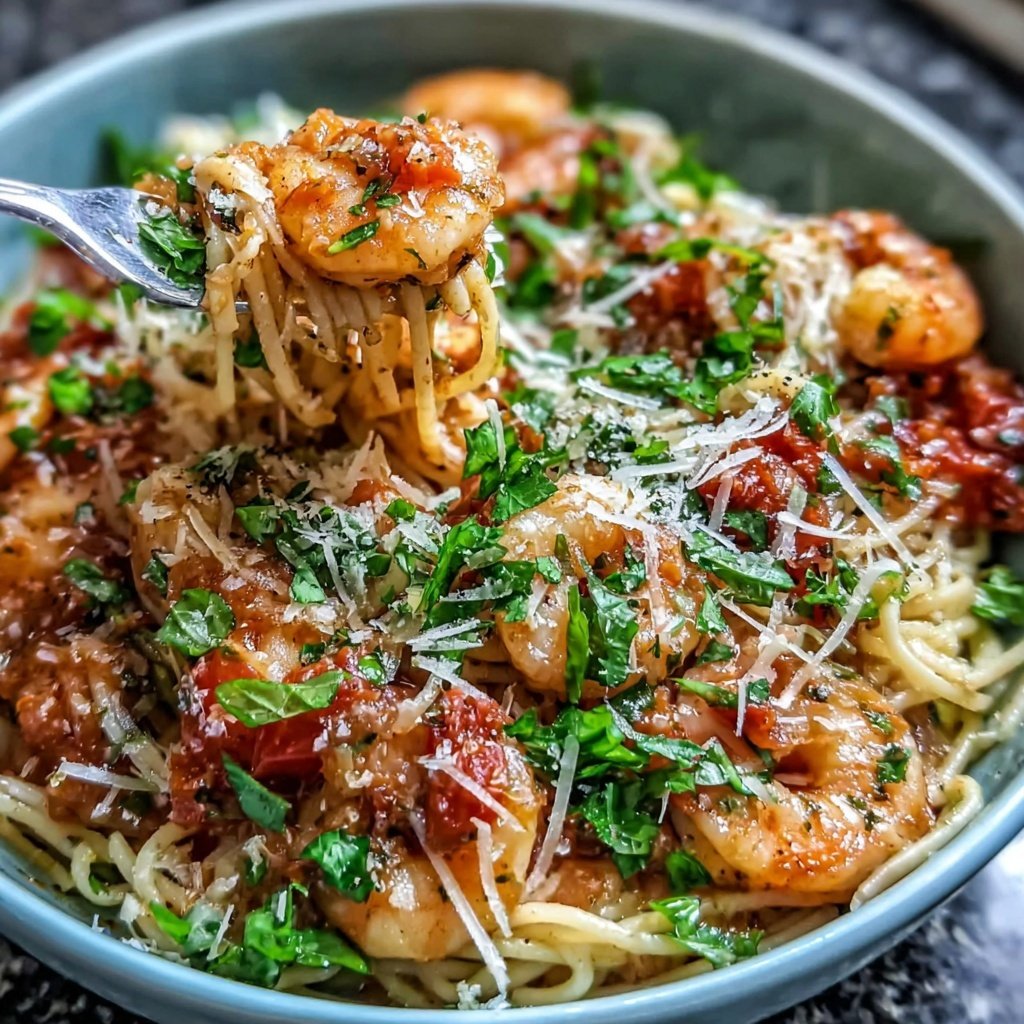 Shrimp Pasta With Tomato Basil Sauce