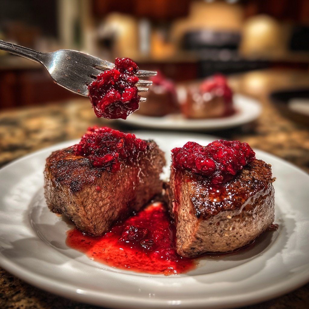 Beef Medallions with Raspberry Sauce