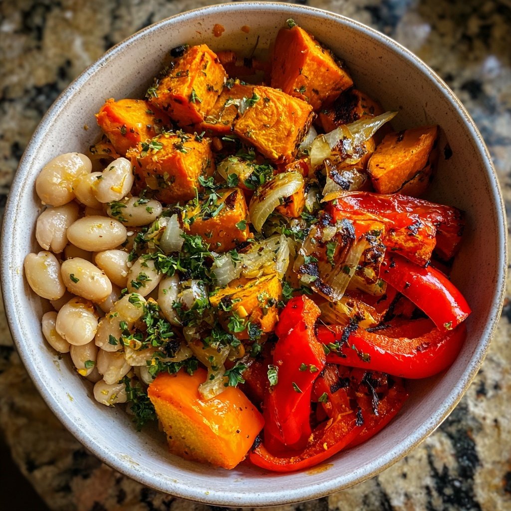 Roasted Veggie White Bean Bowl