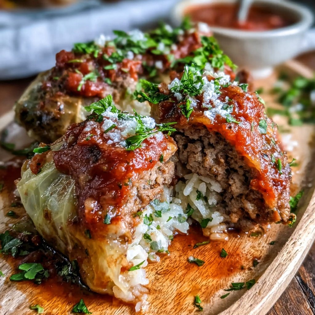 Hamburger Meat And Rice Stuffed Cabbage