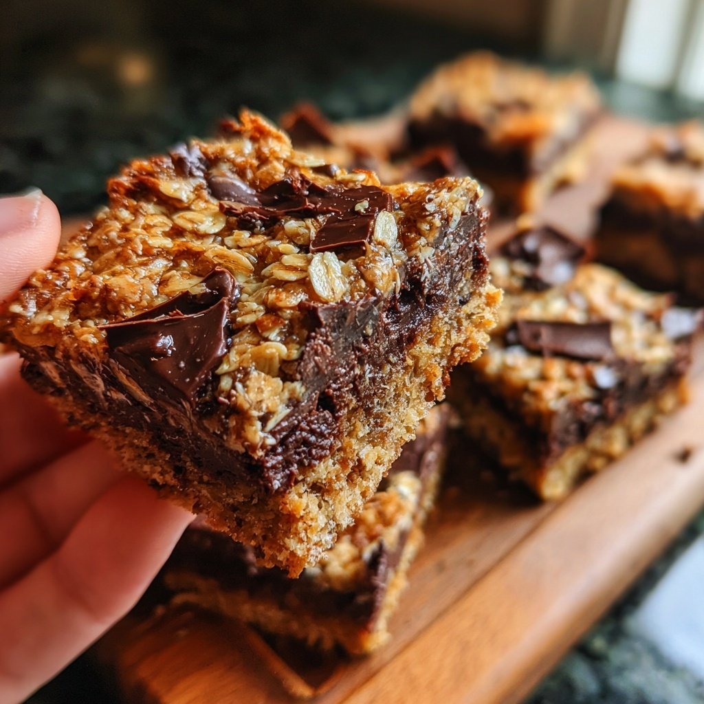 Healthy Dark Chocolate Oat Squares
