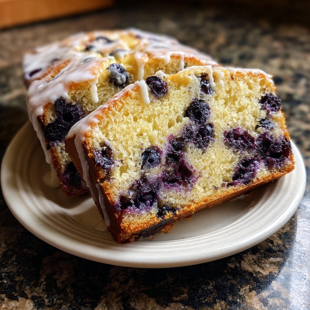 Blueberry Lemon Loaf With Glaze