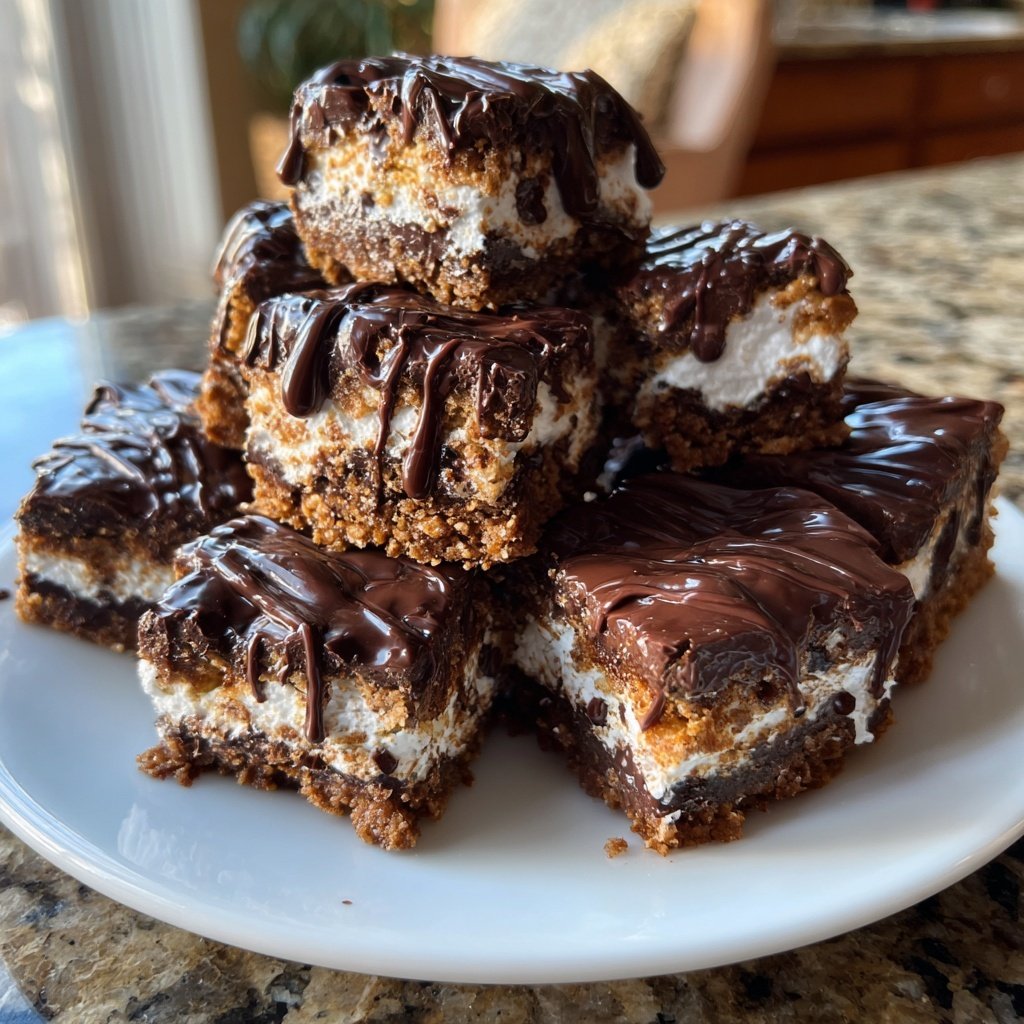 Super Bowl Desserts Chocolate Marshmallow Squares