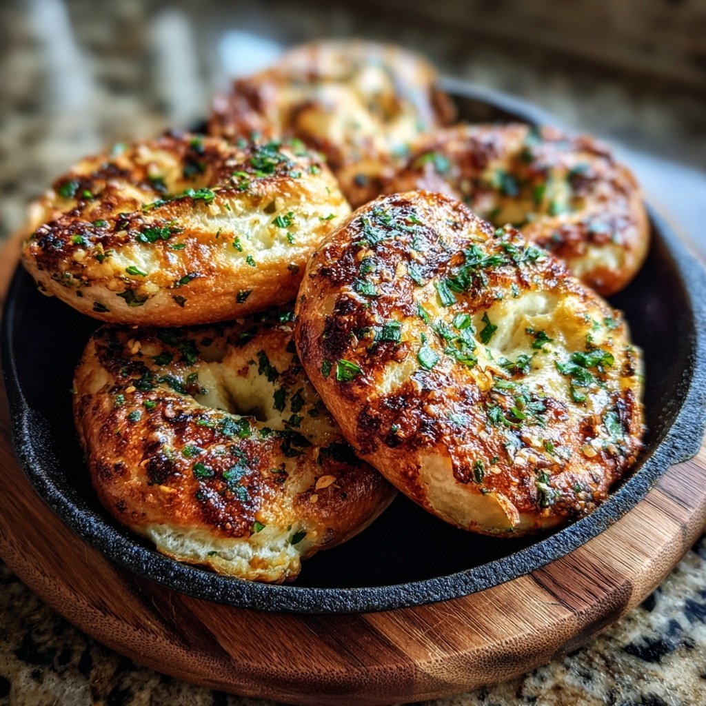 Skillet Yogurt Bagels With Herbs